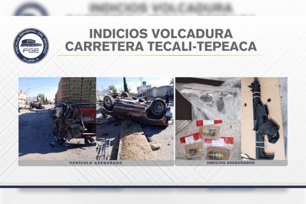 FGE investiga volcadura donde fallecen tres hombres armados