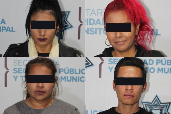 Detiene policía municipal a cuatro ladrones de transporte público