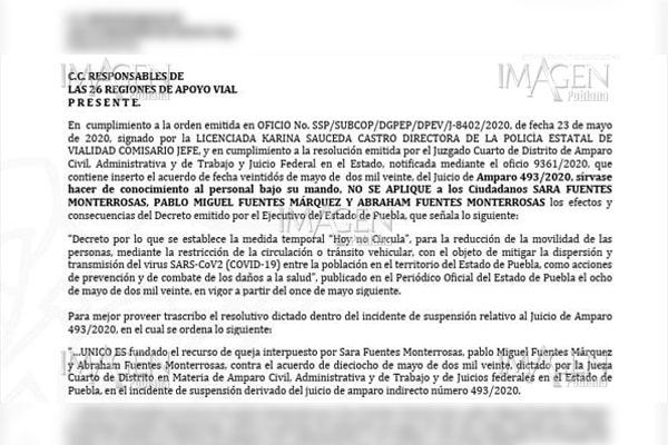 Tras ganar amparo, tres poblanos están exentos del “Hoy no circula”