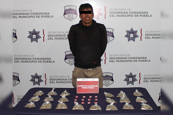 Sujeto portaba diversas dosis de marihuana y cristal; ya fue detenido